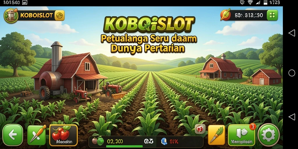 Tampilan menarik dari gameplay KOBOISLOT dalam dunia pertanian.