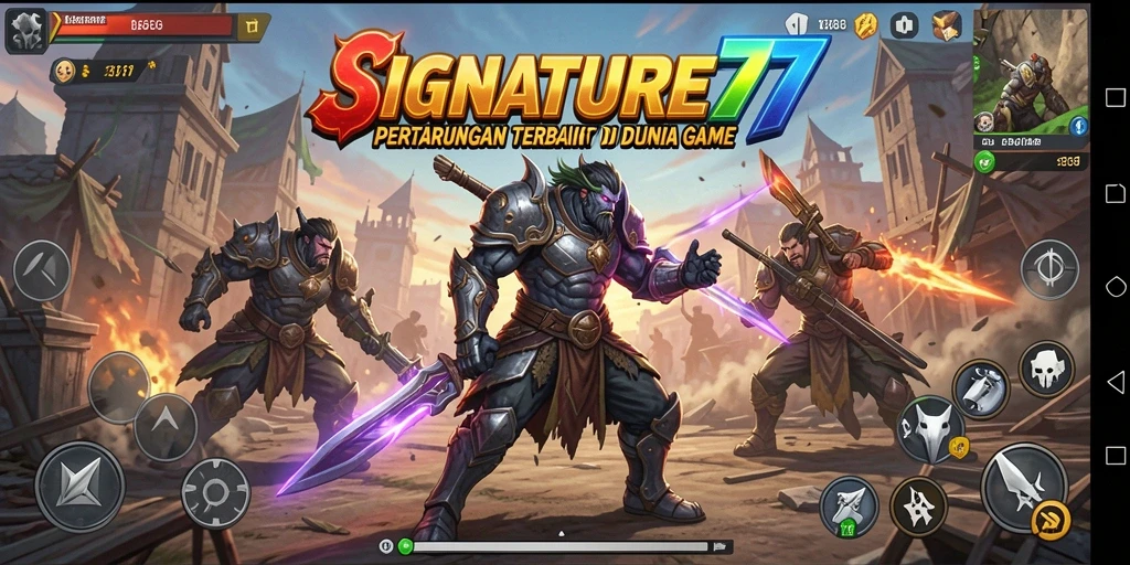 Tampilan gameplay SIGNATURE77 yang seru dan mendebarkan di arena pertarungan.