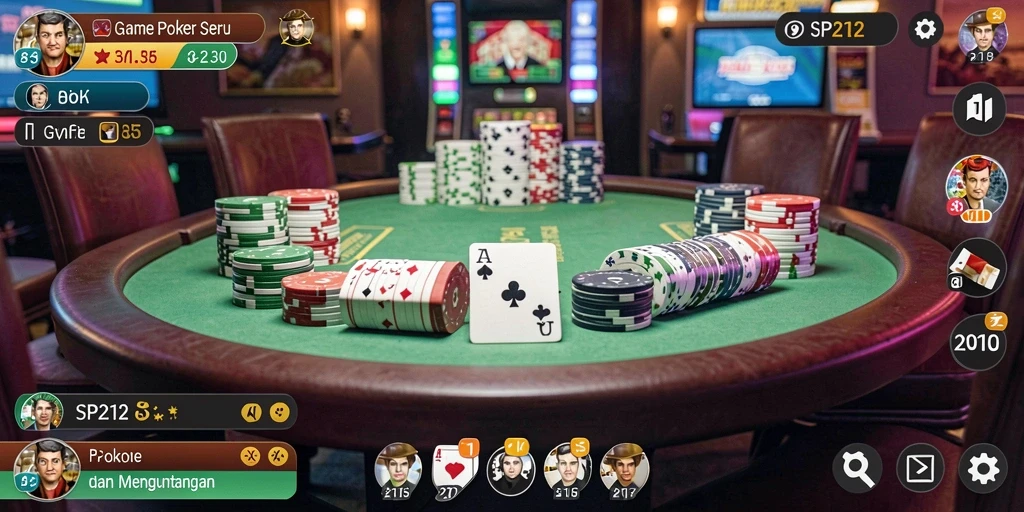 Gameplay Poker yang menegangkan dan seru.