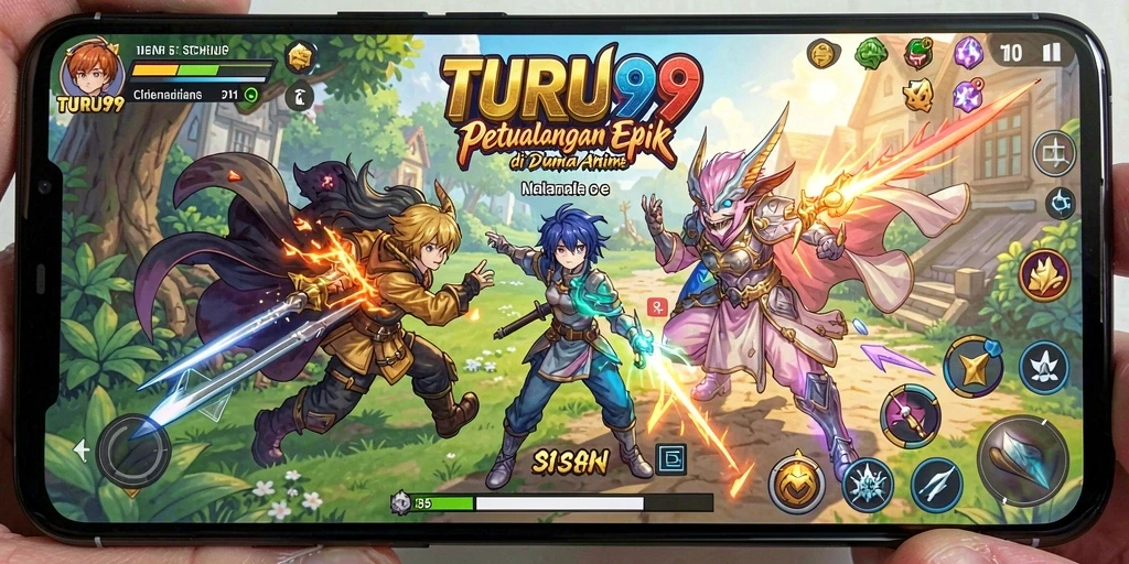 Tampilan menarik dari gameplay TURU99 yang penuh aksi Anime.
