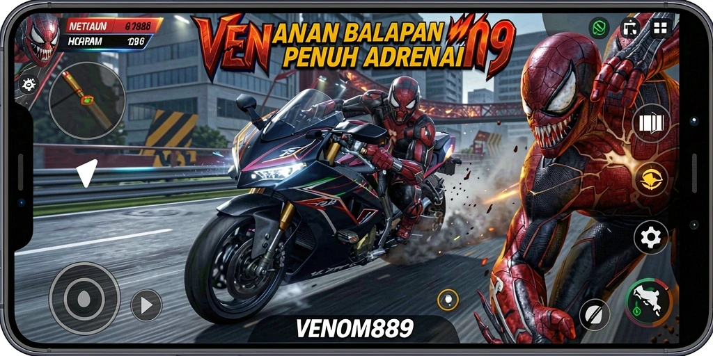 Gameplay seru dari balapan motor di VENOM889.